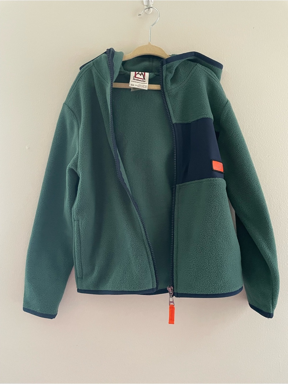 Toddler Boys 5/6 Avalanche Zip Up Fleece Green Hooded Jacket